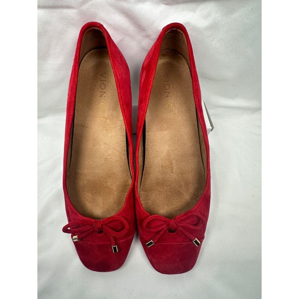 Vionic Klara Women's Size 9 M Casual Red Suede Flats Shoes With Bow - Picture 4 of 9